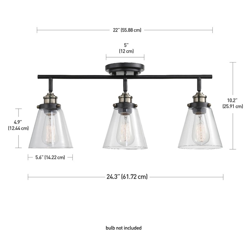Globe Electric 59629 Jackson 3 Track Lighting, Dark Bronze, Antique