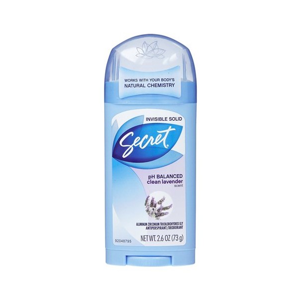 Secret Antiperspirant/Deodorant, Invisible Solid, Clean Lavender Scent 2.6 oz. (Pack of 6)