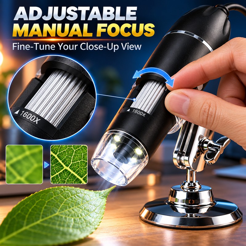 USB Digital Microscope for Close-Up Inspection – 50X–1600X Magnification with