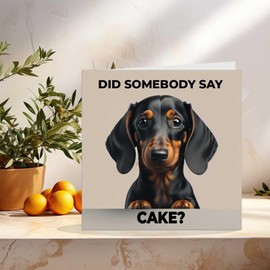 Funny Dachshund Birthday Card - Sausage Dog Birthday Card - 145mm x 145mm