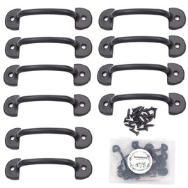 sempiterno 10 Pcs Mini Pull Mini Handle Pull Handle Very Small Zinc Alloy Handle Antique Retro Handle Jewelry Box Handle Gift Box Package Box Accessories Screw Furniture Furniture Kick Transparent Storage Box Included (6x1.5cm,Black)