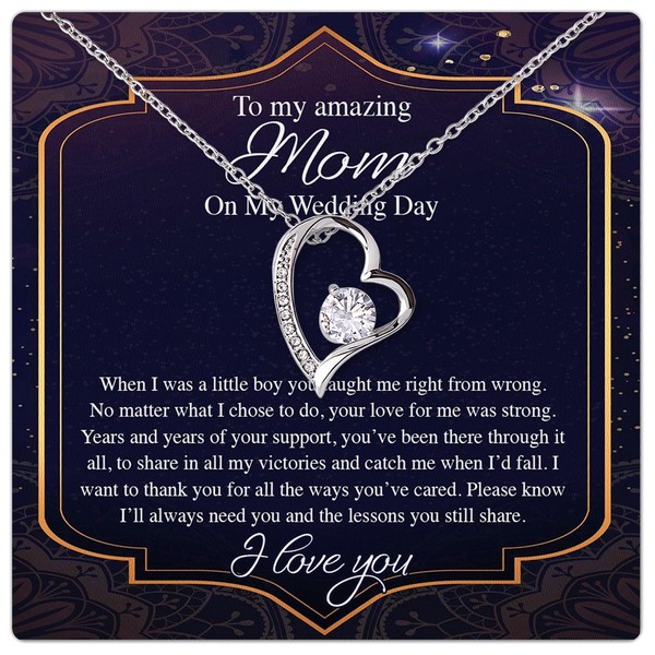 Larvincy To My Mom Necklace from Son with Heartfelt Message