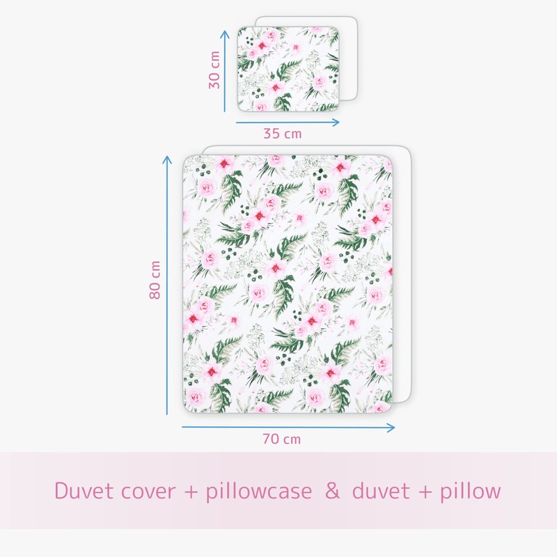 5 Piece Baby Bedding Duvet Pillow with Covers & Jersey