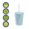 Engelland 15 x Plastic Cups with Lid and Straw, Drinking