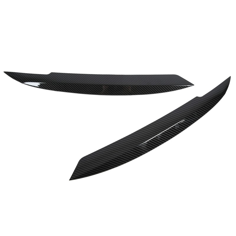 2PCS Car Headlight Eyebrows Carbon Fiber Style Left Right Replacement