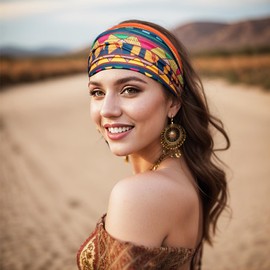 Dresyu Wide Headbands for Women Boho Workout Knotted Head Bands for Women's Hair African Non Slip Headwrap Yoga Running Sports Hairdband Hair Accessories 4 Pack