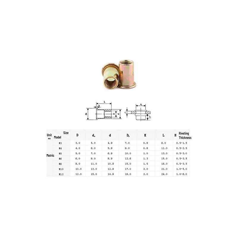 LiebeWH - Juego de Tuercas Remachables, Tuercas Remachables(M8 (20 pcs/pack