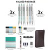 Nicpro Blocky Gear Metal Mechanical Pencil Set with Leather Case,