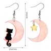 Kawailay 2 Pairs Cat Moon Star Earrings Acrylic Cat Star