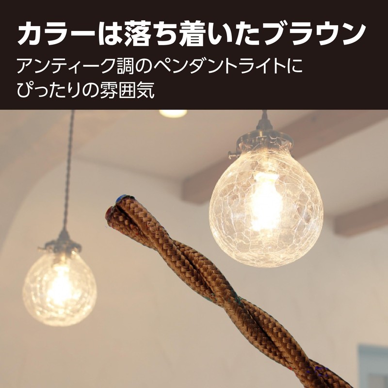 EdisonBrain 2 Core Twisted Cord Pendant Light Wiring Cord Approx