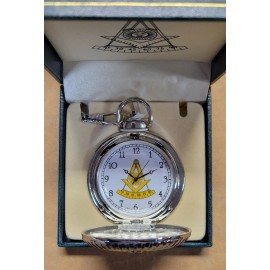 Watch Pocket battery operated w/ Square & Compass on the face Masonic Mason 289