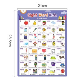 Lachilly Sight Words 5 Levels Learnig Posters, Vocabulary Building, Preschool, Home, Middle and High School Classroom Wall Decoration, Bulletin Board Set, Teacher Teaching Aids, 5 Sheet