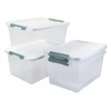 Parlynies 35 Quart Latch Box, Plastic Storage Bins with Lids,