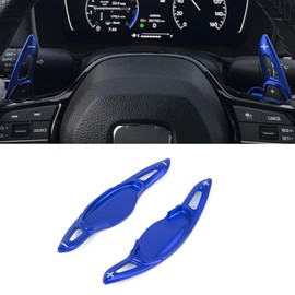 x xotic tech Sporty Blue Paddle Shifter Extensions Cover Trim Interior Accessories Compatible with Honda Civic 11th Gen 2022 2023 2024 2025, Accord CR-V Pilot or Acura Integra 2023 2024 2025