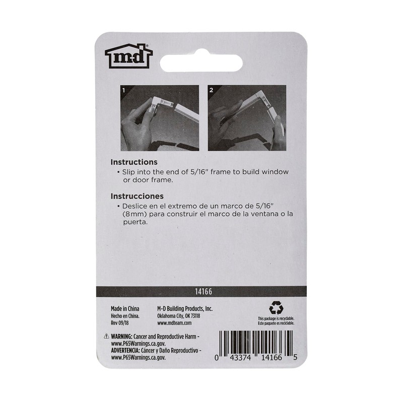 M-D Building Products 14166 5/16 in. White Frame Corners 4pc