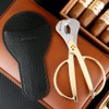 KEENSUN Cigar Scissors Cutter, Stainless Steel Guillotine Double Blade Straight