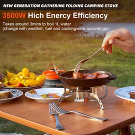 Camping Gas Stove Foldable 3500 W Camping Stove Gas Stove Camping Stove Foldable Gas Stove Camping with Piezo Ignition and Carry Box for Outdoor Picnic Trekking Hiking
