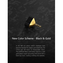 ddHiFi DJ44Gold Audio Adapter 4.4mm Balanced Female Earphones to 3.5mm Male Single-Ended Outputs Adapter (Black Gold Edition)