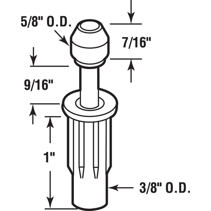 Prime-Line N 6702 Nylon Top, Bi-Fold Top Mount Pivot (2