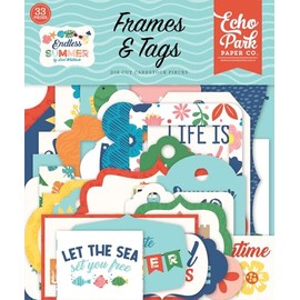 ECHO PARK PAPER COMPANY Echo Park Cardstock Ephemera 33/Pkg-Frames & Tags, Endless Summer, White
