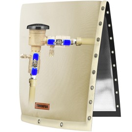 2-Way Opening Backflow Preventer Pipe Insulation Cover (5°F) - Irrigation Sprinkler Valve Cover - Water Well Pump Cover - Sturdy 5 Layers for Winter Freeze Protection (18" W x 34" H, Beige