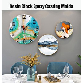 Moldes de reloj de resina, de 10 pulgadas/14 pulgadas, con números romanos y mecanismo para reloj de resina, moldes de fundición epoxi para bricolaje, joyas, manualidades, decoración del hogar, regalo