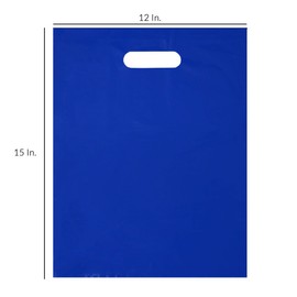 Thick Plastic Bags With Handles, Assorted Neon Multi Color Merchandise Bags With Die Cut Handles, 2 Mil Shopping Bags, Party Favor Bags, Gift Bags Bulk 100 Pcs. – 12x15”