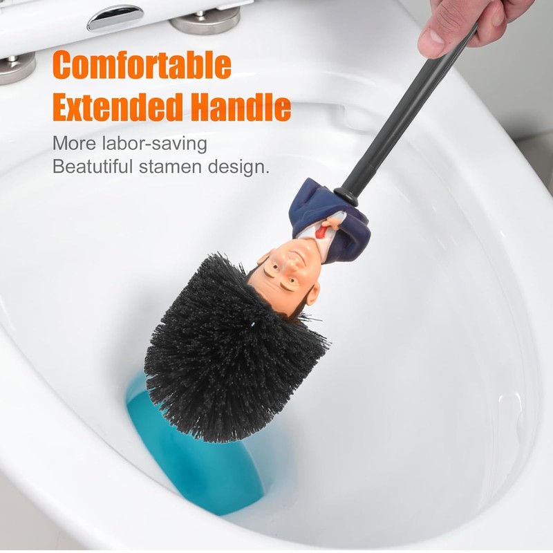Wc-bürsten-reinigungszubehör, Toilettenbürste Reinigungsbürste, Trump-toilettenbürste, 2 Stück, with a Base, Lustige