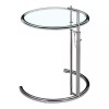 Unbranded Silver Eileen gray-STYLE Round Side Table End table Glass