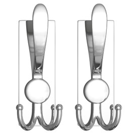 VAEHOLD 2 Pack Adhesive Towel Hooks Robe Towel Wall Hooks Stainless Steel Heavy Duty Coat Hooks, Multifunctional Practical Hooks for Hanging Bathrobes, Coats (Bright Surface)