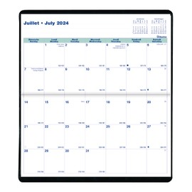 Blueline® Essential Monthly Pocket Planner, 18 Months, July 2024 to December 2025, Stitched Binding, 6.5" x 3.5", Assorted Colors Bilingual (CA12B.AST-25)