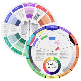 REQAG Pack of 2 Colour Wheel Colour Mixing Wheel Colour Wheel Colour Wheel Rotary Disc Pocket Colour Wheel for Painting, Design and Makeup