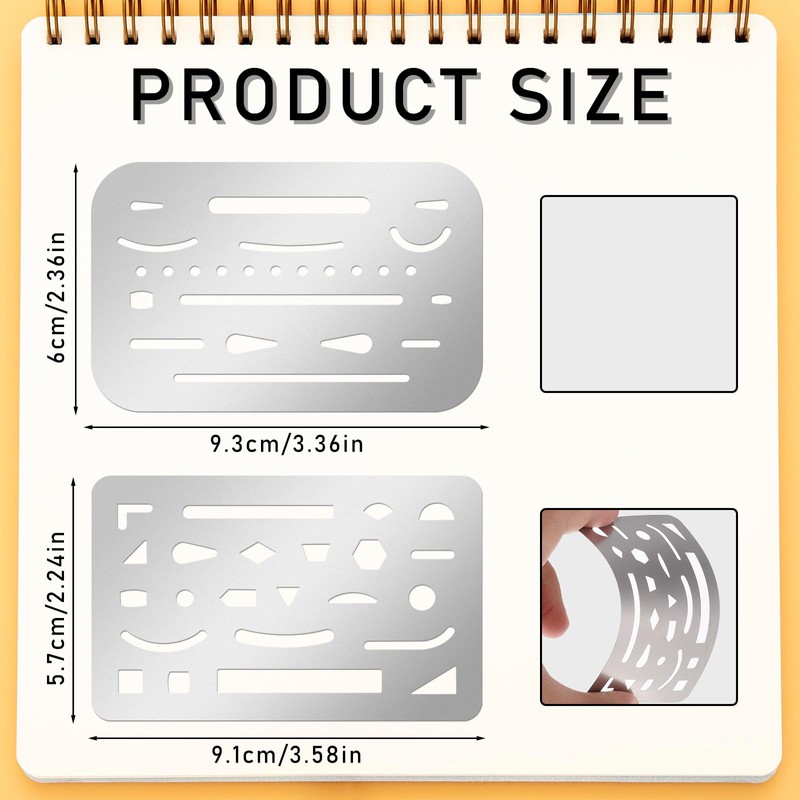 4 Pcs Eraser Shield Stainless Steel Drawing Template, Drafting Tools