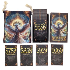 ASVP Shop Angel Number Oracle Card Deck - 60 Guidance & Affirmation Cards for Spiritual Growth, Daily Inspiration, Meditation, & Manifestation - Includes Box & Carrying Bag