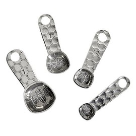 Crosby & Taylor Honeybee Handmade American Pewter Measuring Spoons, Set of 4