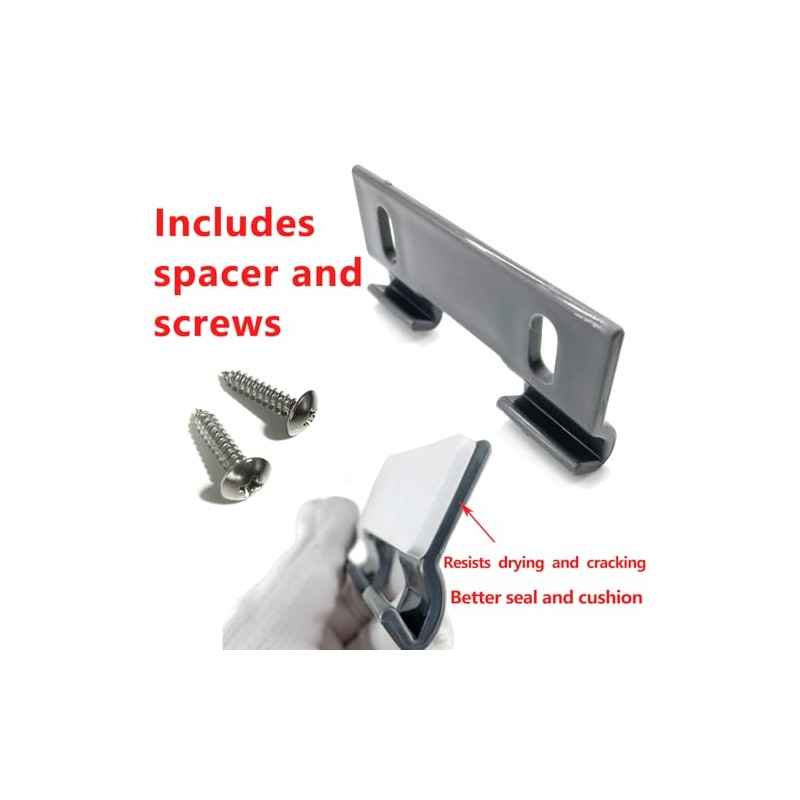 2 PCS Gray Plastic Shower Door Bottom Hook Guide with