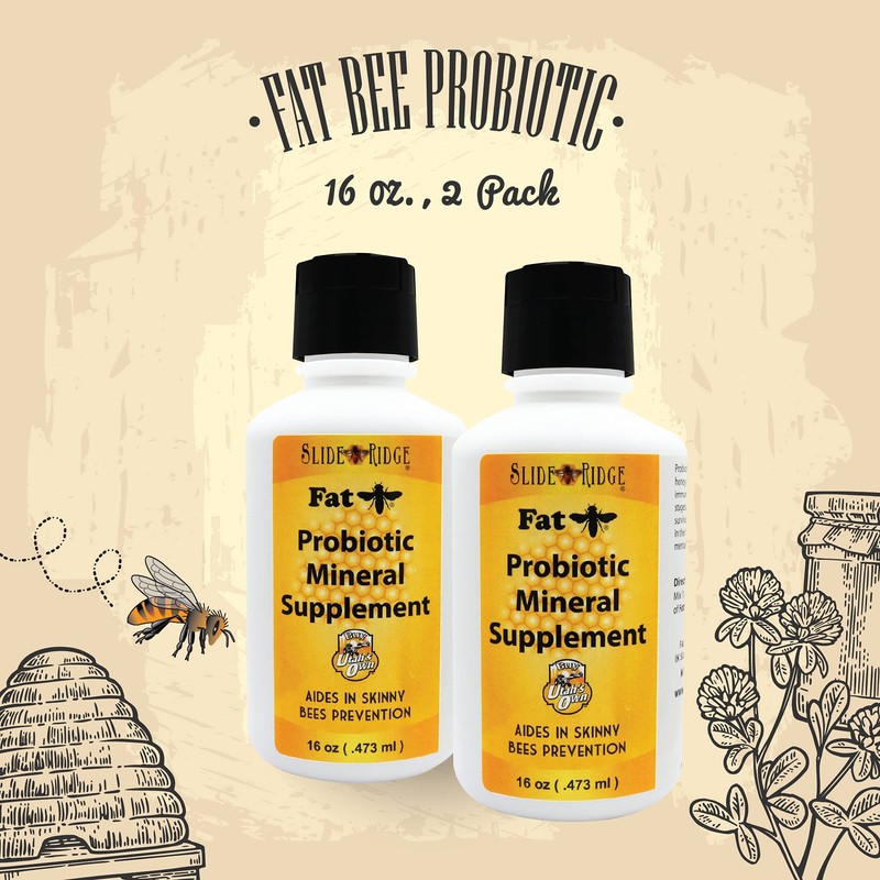 Slide Ridge"Fat Bee 16 oz Probiotic Mineral Supplement for Honey