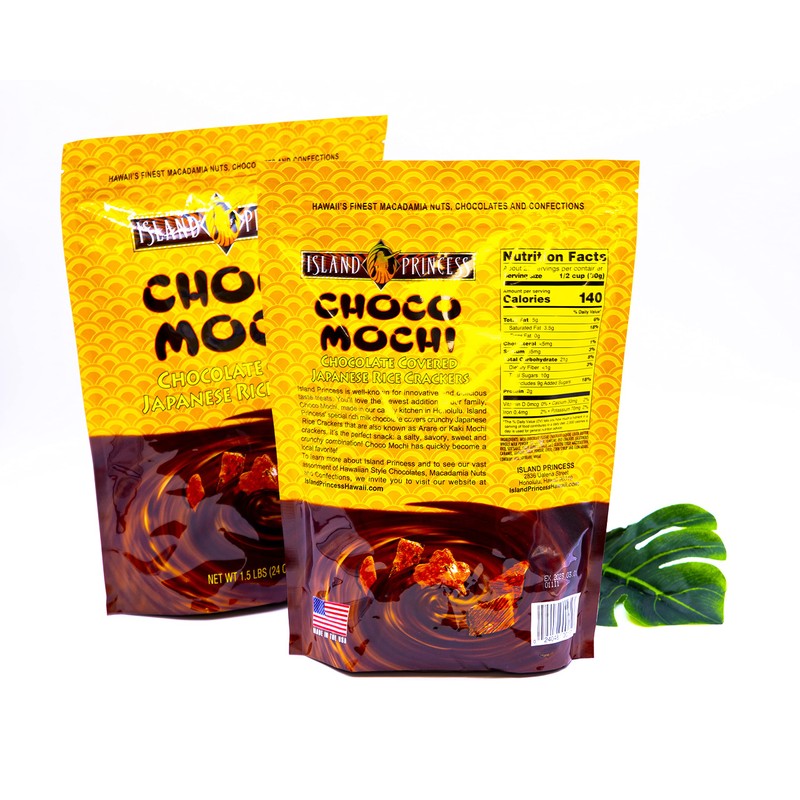 Island Princess Choco Mochi Chocolate Covered Japanese Rice Crackers 2/1.5