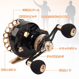 Raft Reel, Chinu Reel, Raft Fishing Reel, Casserile, Pre-punched, Drop In, 2.6:1 Gear Ratio, 10+1BB, Rafting, Ice Fishing, Surf Fishing, Left/Right Winding (Right Handle)