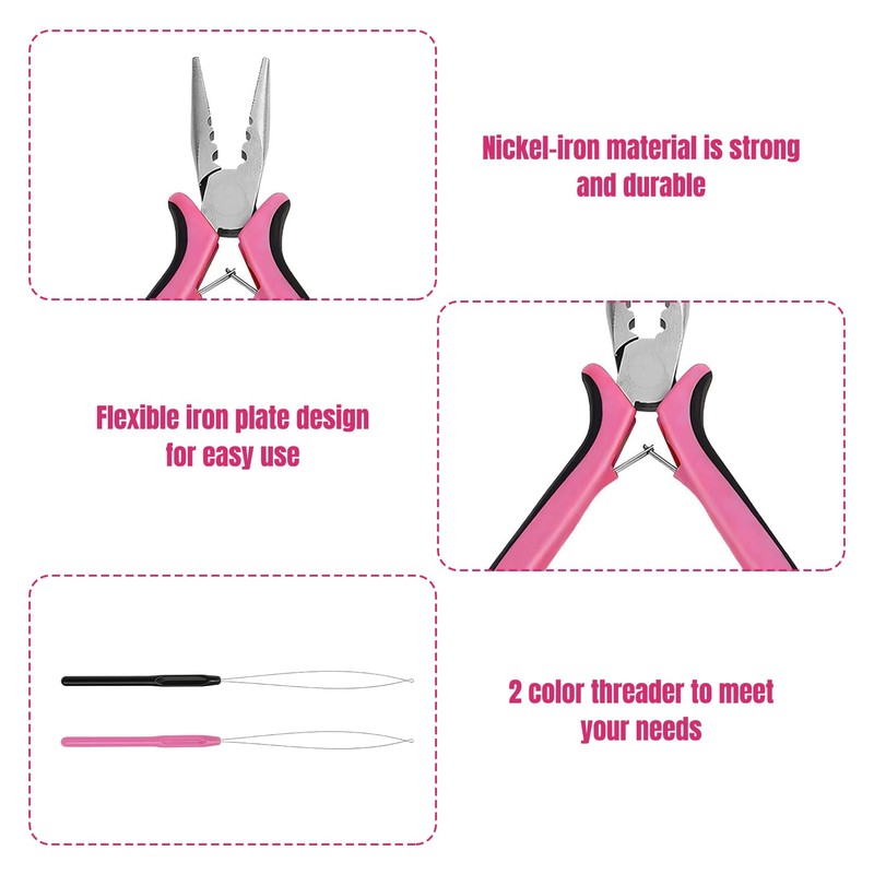 3 Pcs Professional Nano Hair Extension Tools, Hair Extension Pliers