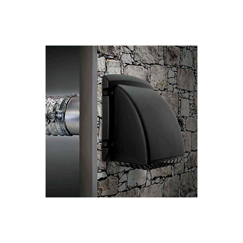 4 inch Black Dryer Vent Exhaust Hood Wide Mouth Cap
