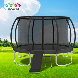 Wocarks Trampoline Pad, 10ft 12ft 14ft Trampoline Replacement Safety Pad, Waterproof and Tear-Resistant Safety Spring Cover Round Frame Pad (Black, 10FT)