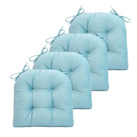 FABRICASTLE Chair Cushions Pads Non-Skid Comfortable 17" x 16" Seat Cushion Cover Set of 4 for Indoor Kitchen Dining Room Office Chairs (Aqua, 4 Counts (Pack of 1))