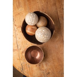 Karma, Wooden Orb Decor Boho Wood, Decorative Objects Modern Shelf Decor Aesthetic for Table Shelf Mantel Living Room Décor, Orb