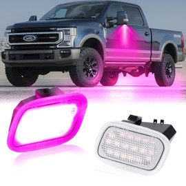 POPMOTORZ Pink Purple LED Side Mirror Puddle Lights Under Mirror Puddle Lamps Assembly Compatible with 2015-2021 Ford F150 / Ford F-250 F-350 F-450 F-550 Super Duty LED Front Side Puddle Lights