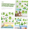 HAPINARY Cute Frog Wall Decals 4 Sheets Frog Wall Sticker
