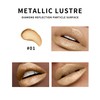 Glitter Metallic Shimmer Gold Lipstick Long Lasting,Diamond High Impact Nude