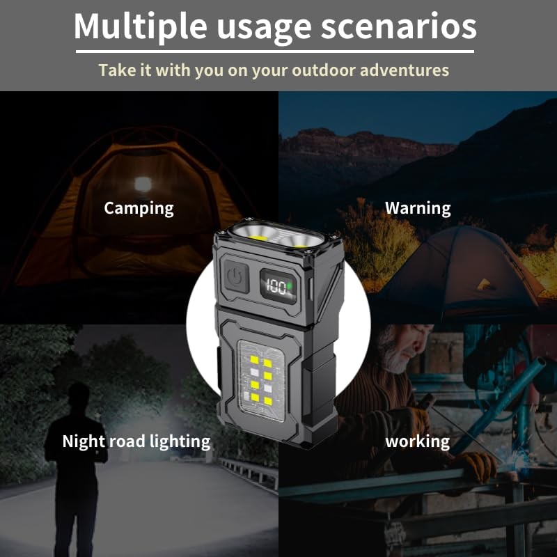 WARSUN Rotating Head Flashlight, Small Led Flashlight, Pocket Flashlight Rechargable,