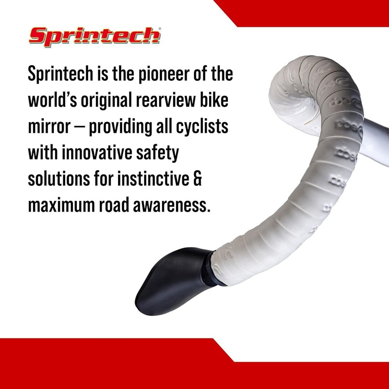 Sprintech Swiss-Made Convex Chrome-Plated Bike Mirror for Drop Bars –