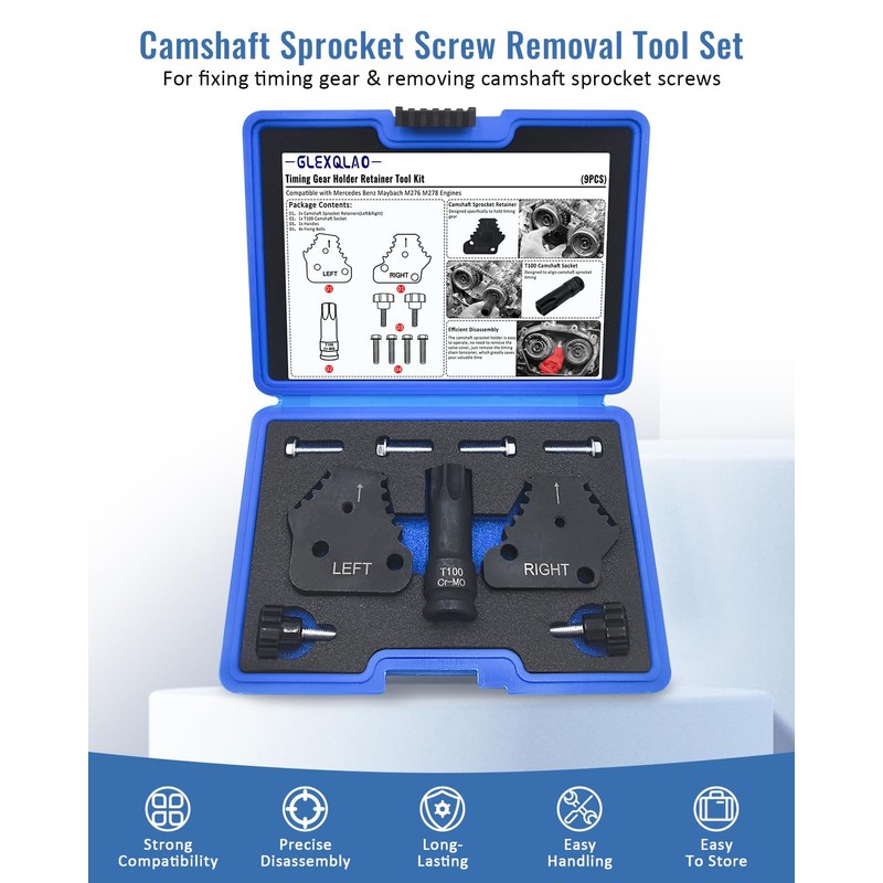 GLEXQLAO Timing Gear Retainer Tool Set with T100 Socket